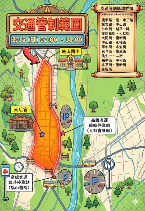 漾新聞|旗山媽祖文化季遶境活動交通管制